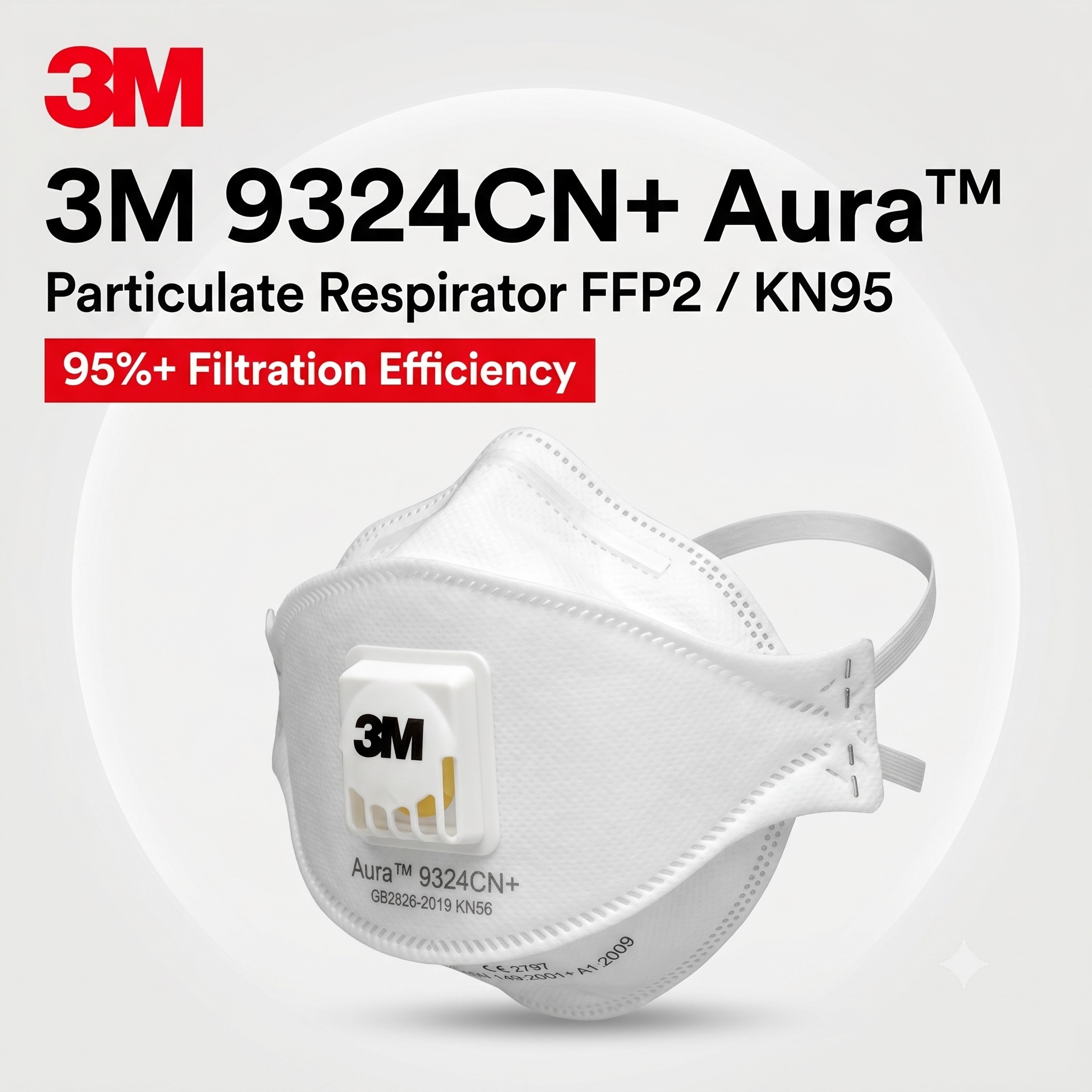 3M 9324CN+ Respirator FFP2 KN9 - Kn95 Respirator Mask review and price