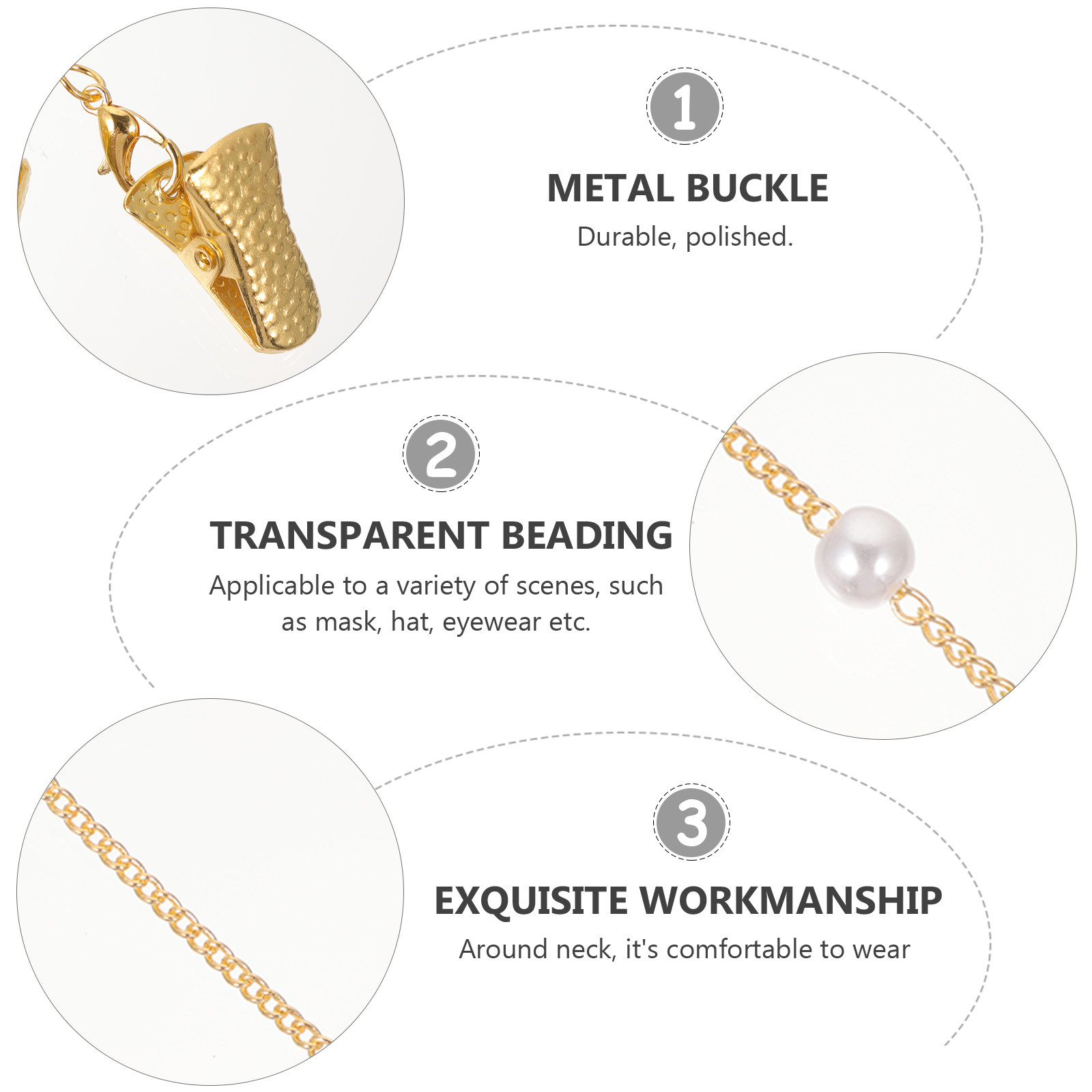 Elegant Pearl Glasses Chain Ey - Mask Chain Holder review and price